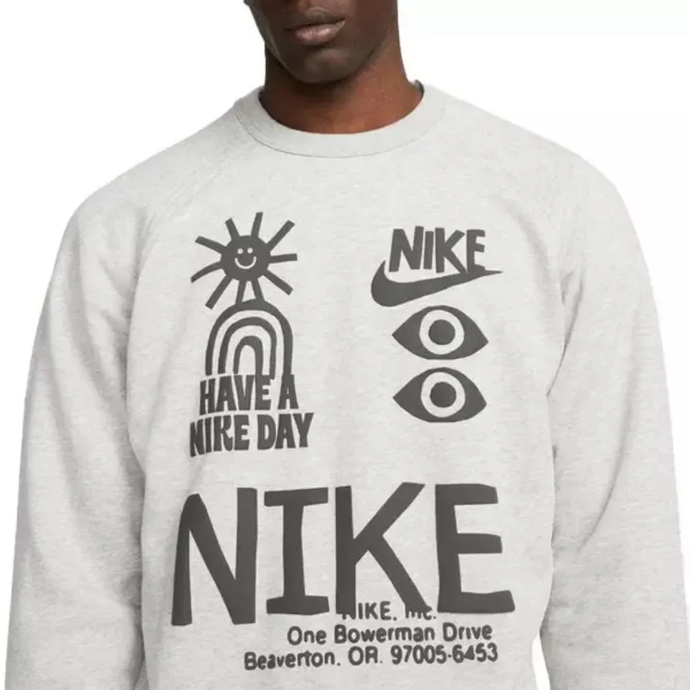Nike Men's Sportswear French Terry Crew Sweatshirt Size S in Grey NWT‎
